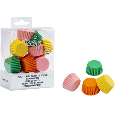 Mini Caisses à Muffins en Papier Mix de Couleurs 27x17 mm Decora 200 Pcs