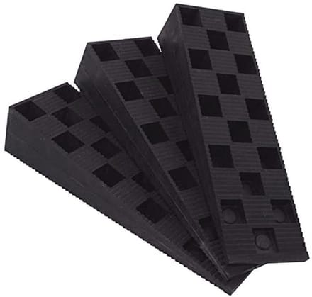 Zwarte kunststof geribbelde wiggen 149 x 45 x 30 mm - Set van 8 voor nivellering
