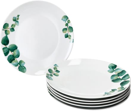 MamboCat MamboCat Set van 6 eucalyptus dinerborden 26,8cm porselein