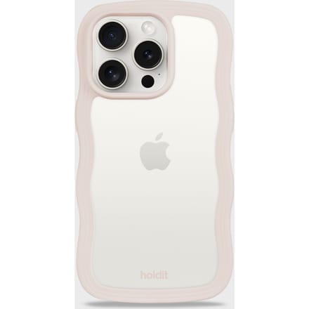 Phone Case Wavy Light Beige/Transparent iPhone 14 Pro
