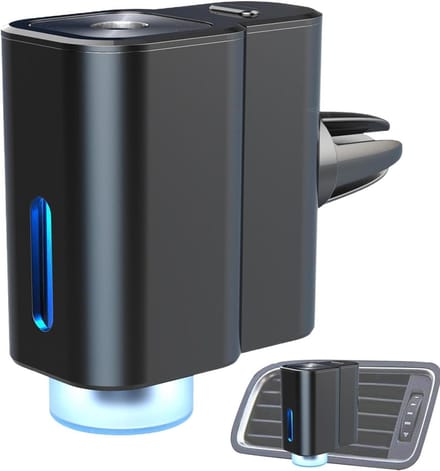 Auto luchtverfrisser - Intelligente diffuser - Auto interieur fris - Actieve luchtkwaliteit - 20 x 12 x 4 cm - Donker