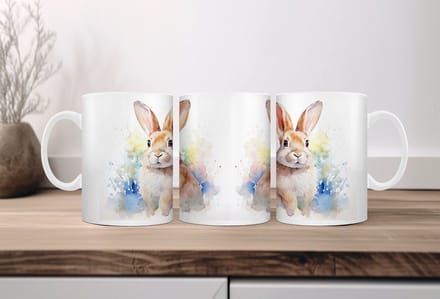 Auqarel koffiemok Konijn 1