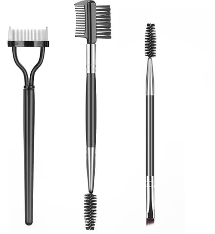 Wenkbrauwborstel & Wimperscheider Set - 3 Stuks - Professionele Make-up Tools - Spoolie & Wimperkam