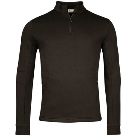 Thomas Maine Trui Sweat Half Zip Doubleface Interlock Zwart / male
