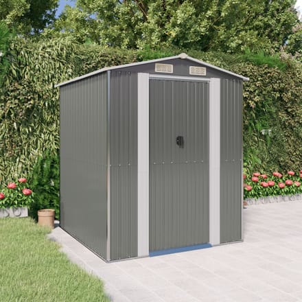 vidaXL - Tuinschuur - 192x191x223 - cm - gegalvaniseerd - staal - lichtgrijs