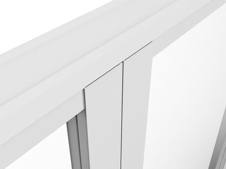Vente-unique Omkeerbaar dubbel aluminium en gehard glas deurblok - 2 x H204 x B93 cm - Wit - LOXTON