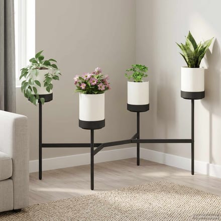 vidaXL - Bloemenstand - Wit - 125 - x - 55 - x - 81 - cm - PP - en - staal