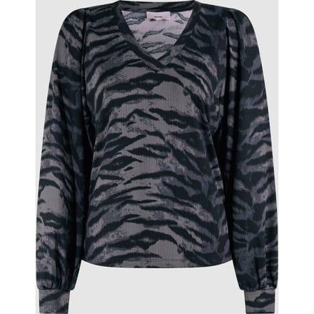 Shoeby La-sbrib Jersey Top Darkgrey Größe: M | Longsleeves Outlet | Damen | Grau