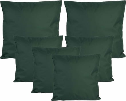 Anna Collection Bank/tuin kussens set - binnen/buiten - 6x stuks - donkergroen - In 2 formaten