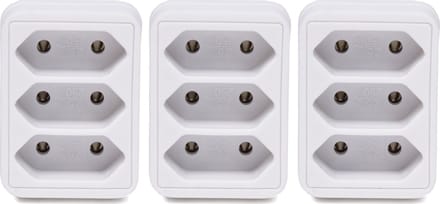 Benson Stopcontact splitter - 3x - triple - wit - voor 3 platte stekkers - verdeelstekkers