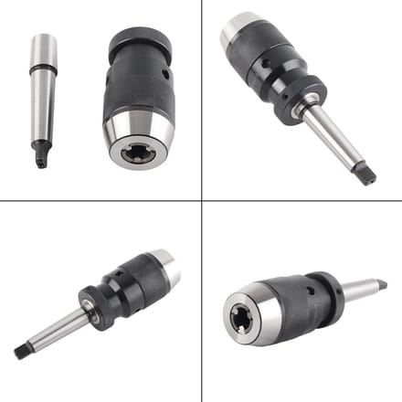 1-16mm Capaciteit 45# Staal Zelfaanspannend Sleutelloos Draaibank Boorkop met MT2-JT3 Conische Opname
