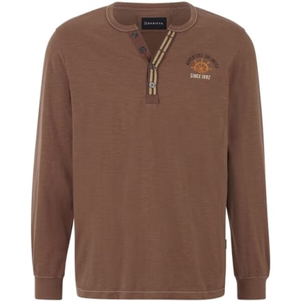Babista herren Shirt Met Lange Mouwen - 52/54 - bruin - Plus Size