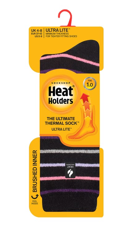 Heat Holders Dames Ultra Lite thermo geklede sokken - Zwart (Riga)