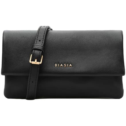 BIASIA Leren schoudertas Ranch Small Flap Bag Nero zwart