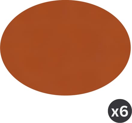 ZICZAC - Placemat TOGO - SET/6 - Ovaal - Dubbelzijdig - Kunstleer - 33x45 cm, caramel