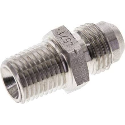 JIC  Dubbele Nippel UNF 9/16''-18 X 1/4'' NPT RVS 275bar