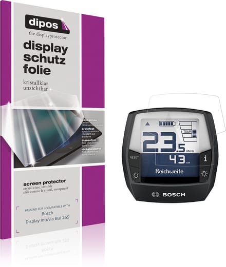 dipos – 4x Beschermfolie geschikt voor Bosch Display Intuvia Bui 255 | Krasbestendige & heldere Screenprotector Ultra-Thin