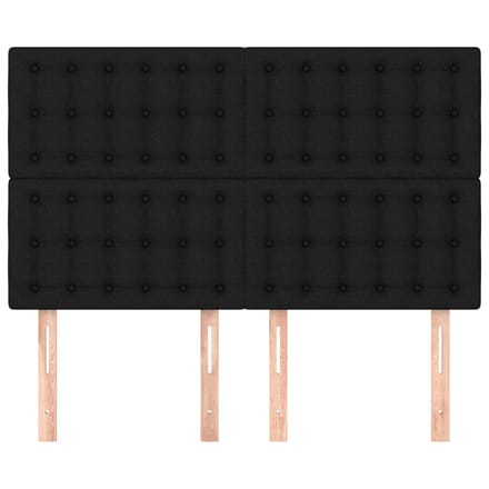 vidaXL - Hoofdbord - zwart - 144x5x118/128 - cm - stof