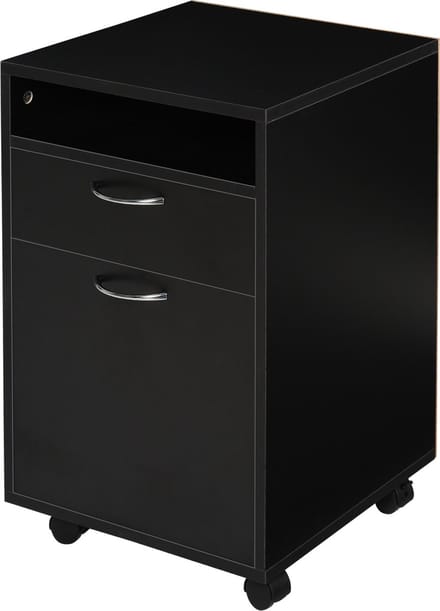 HOMCOM-Aktenschrank-Spanplatte, MDF-40L x 35B x 60H cm-Schwarz