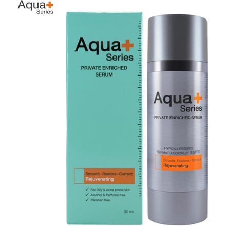 Aqua+ Series Private Enriced Serum, Smooth-Restore-Correct, Verjongend, 30 ml. 30 ml. blue