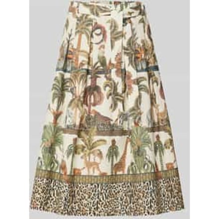 Midirok in all-over look met strikceintuur