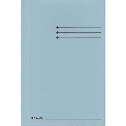 Dossiermap Esselte folio 3 kleppen manilla 275gr blauw