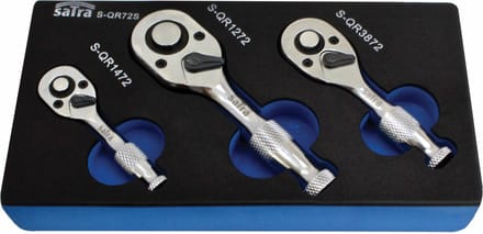Stubby ratel set - 3 delig - Mini ratels - 1/2, 3/8 en 1/4 duims - SATRA