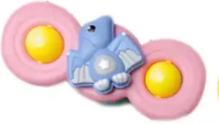 Dino Bath Toy - Roze en blauwe spinner met rammelaar voor kinderen