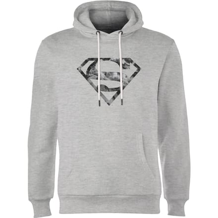 Marble Superman Logo Hoodie - Grey - S