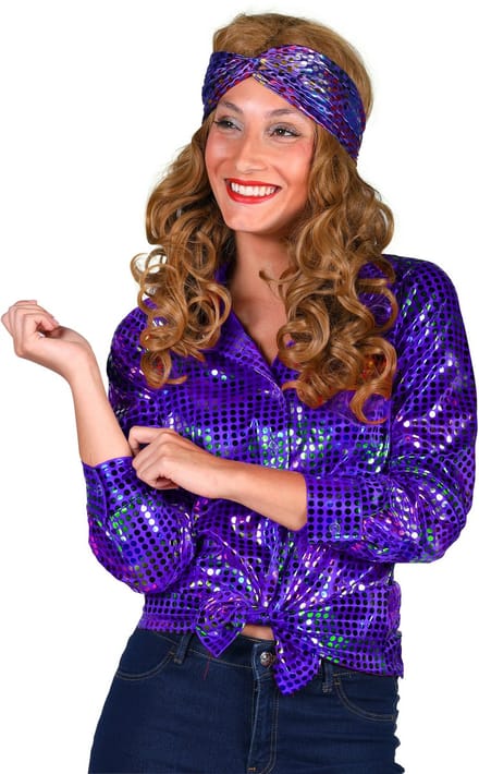 Shirt Disco Paars - Jaren 80 & 90 - Dames