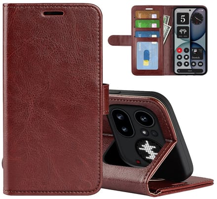 MobyDefend Hoesje - Geschikt voor Nothing Phone (4a) Pro - Wallet Book Case (Sluiting Achterkant) - Bruin