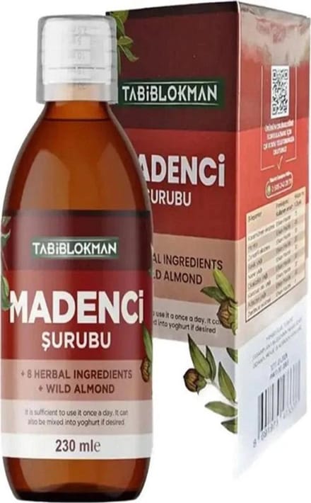 Tabiblokman Madenci Kruidenstroop – 8 Kruiden & Wilde Amandel – 230 ml