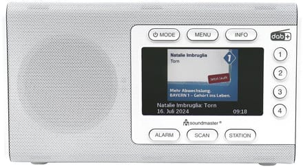 Soundmaster DAB900WE DAB+ radio met 4,3” kleurendisplay, grote buttons en bluetooth wit