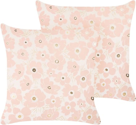TRITELEIA - Sierkussen set van 2 - Roze - 45 x 45 cm - Fluweel