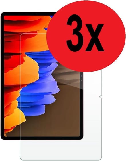 Geschikt voor Samsung Galaxy Tab S7 2020 Screenprotector - 3x Screen Protector Beschermglas Tempered Gehard Glas (3 stuks)