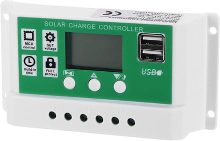 Zonnelaadregelaar - PWM Controller - Energie Management - LCD Weergave - 10A 12V 24V
