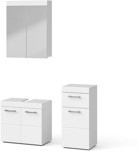 Vicco Badkamermeubel set Luna, Wit, 3-delig