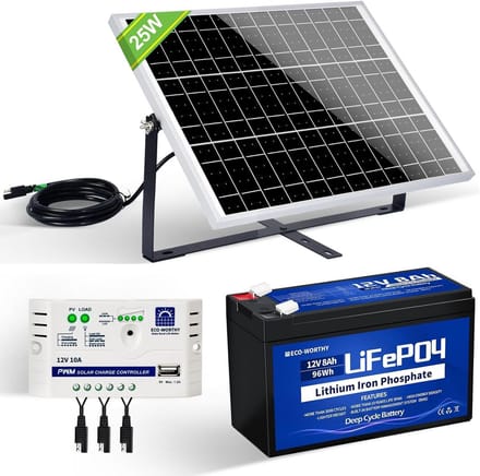 Zonnepaneel Kit - Off-grid Energie - Autonome Systemen - Lithium Accu - 25 Watt