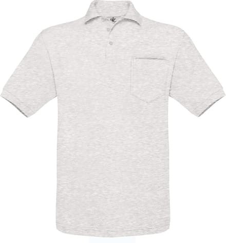 Unisex Polo Safran Pocket merk B&C Grijs maat M