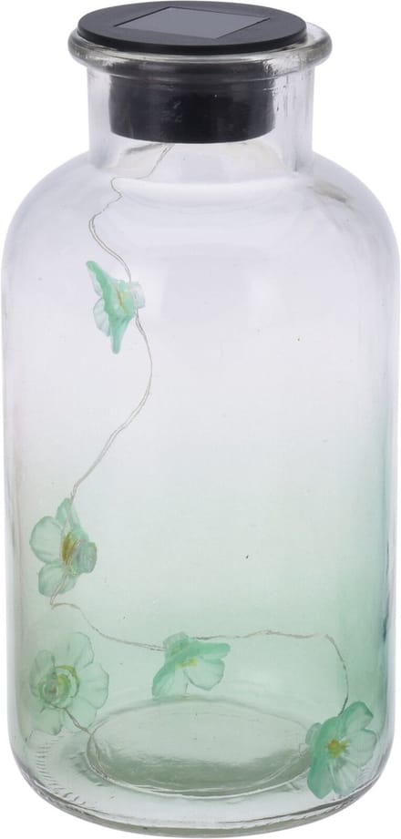 Solar LED glazen fles groen