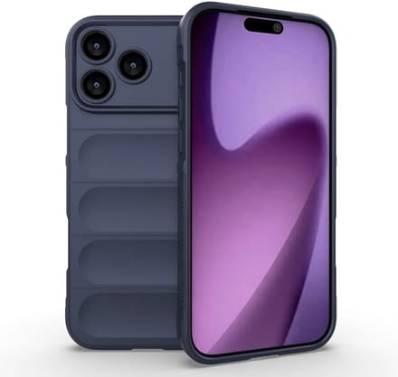 MobyDefend Hoesje - Geschikt voor iPhone 17 Pro Max - TPU Gripcase - Blauw