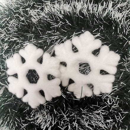 Kerstboomdecoratie Sneeuwvlok 11cm om Op te Hangen - Set van 2 Stuks - Plastic - Wit - SILUMEN