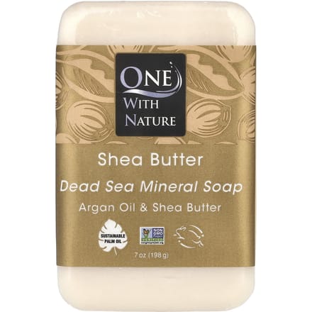 One with Nature, Dead Sea Mineral Bar Soap, Shea Butter, 198g (7oz) beige