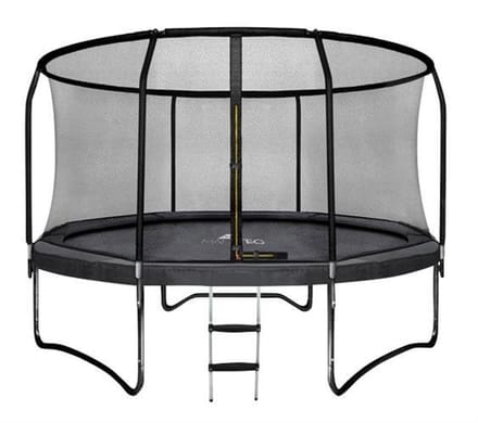 Trampoline met veiligheidsnet en ladder - 244 cm - Zwart - Stevige metalen structuur