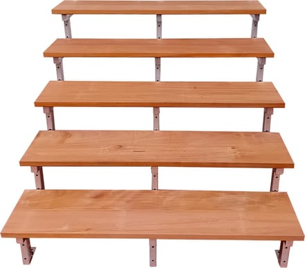 BALI Stalen buitentrap H88cm - 5 treden hardhout - breedte 120cm