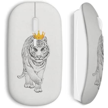 Souris sans Fil - Tiger - Design Tiger - USB WiFi - Compatible Mac et PC - Blanc