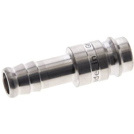 RVS 316L DN 10 Luchtkoppeling Insteeknippel 10 mm Slangpilaar
