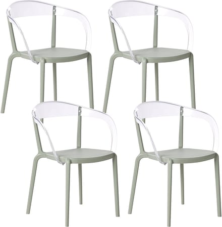 MALEVIZI - Tuinstoel set van 4 - Lichtgroen - Kunststof