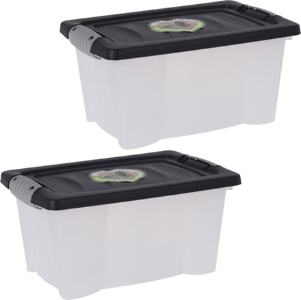 Storage Solutions Opslagbak/opbergdoos/organizer - 3x stuks - met deksel - kunststof - 9 Liter