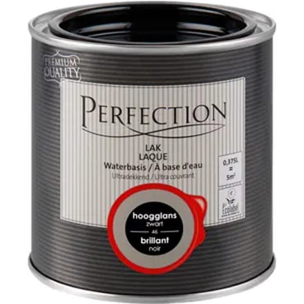 Perfection Houtlak Lak - Hoogglans - Zwart - 375ml